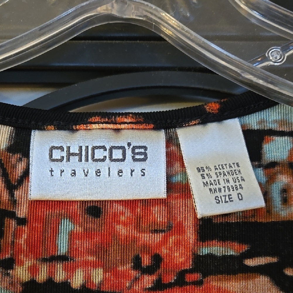 Retro Chico's Vibrant Multicolor V-Neck Top - Picture 2 of 3